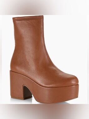 Larroudé Miso Leather Platform Short Boots Size 9.5